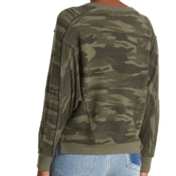 NORDSTROM Raglan Batwing Sleeve Pullover GREEN CAMO SZ MEDIUM & LARGE NEW! - Picture 2 of 16
